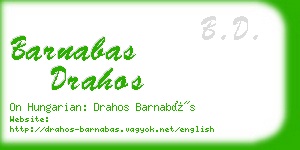 barnabas drahos business card